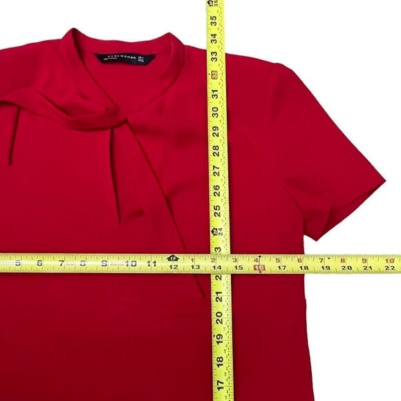 Zara Red Short Sleeve Made In Morocco Shift Dress Size S NWOT - Picture 8 of 10